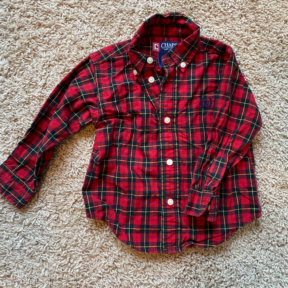 Chaps, Boys Button Up Flannel, Size 24 month